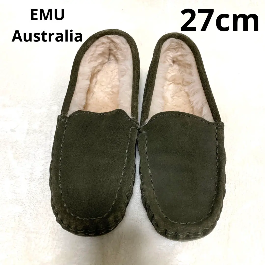 美品EMU Australia 黒 ボアモカシン 25cm　ファーモカシン Amity Cuff – EMU Australia
