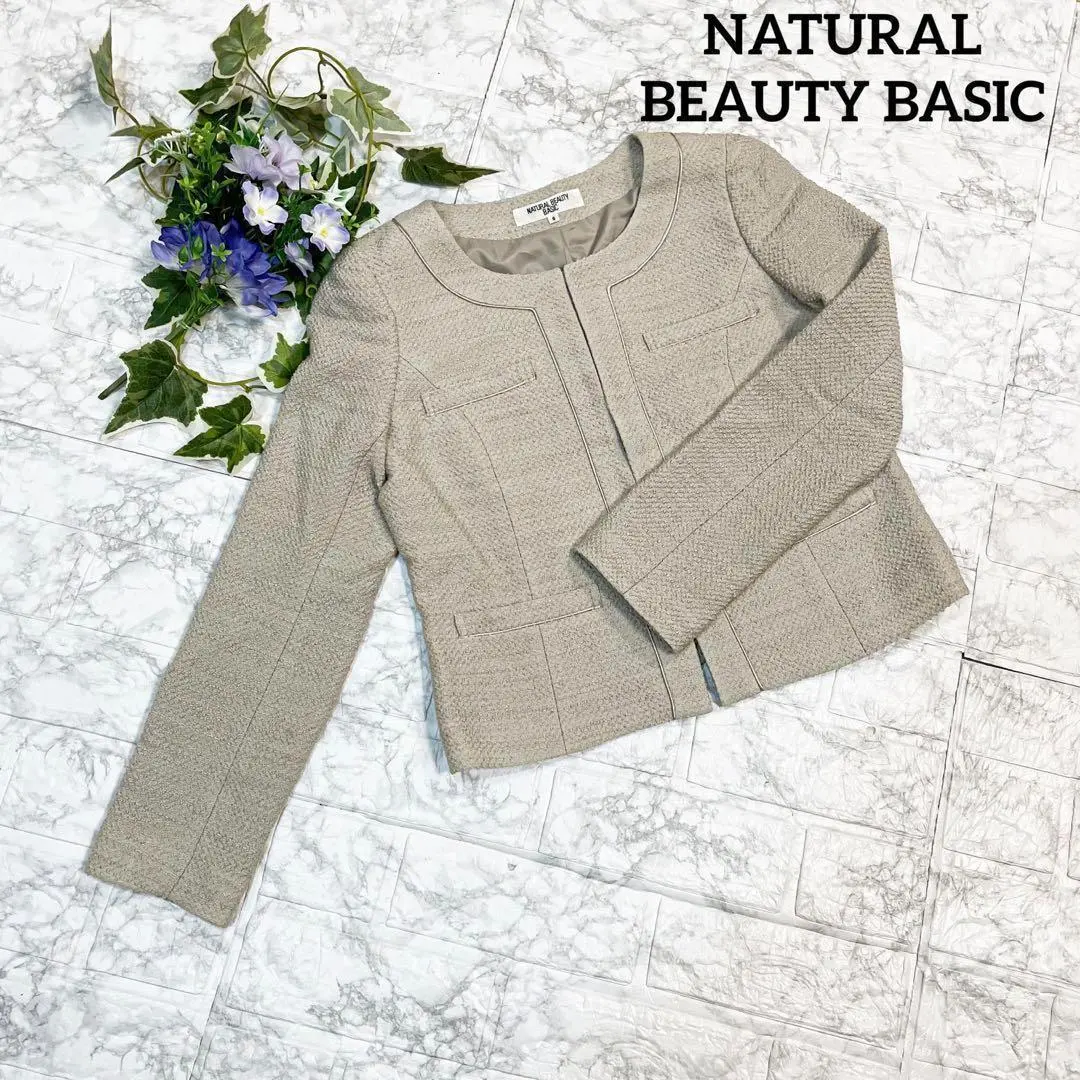 Thumbnail of 【Excellent Condition】NATURAL BEAUTY BASIC Tweed Collarless Jacket