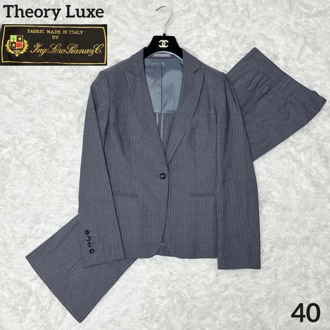 極美品⭐️theory、スーツ上下、グレー色、春夏向き、少し大きめのサイズ0 2025年最新】Theory luxe カラー：グレイ系 パンツスーツ上下の