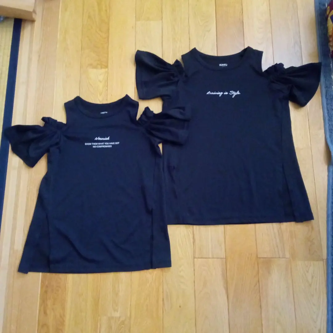 Thumbnail of Open shoulder tops, size 120 and 130, set sale