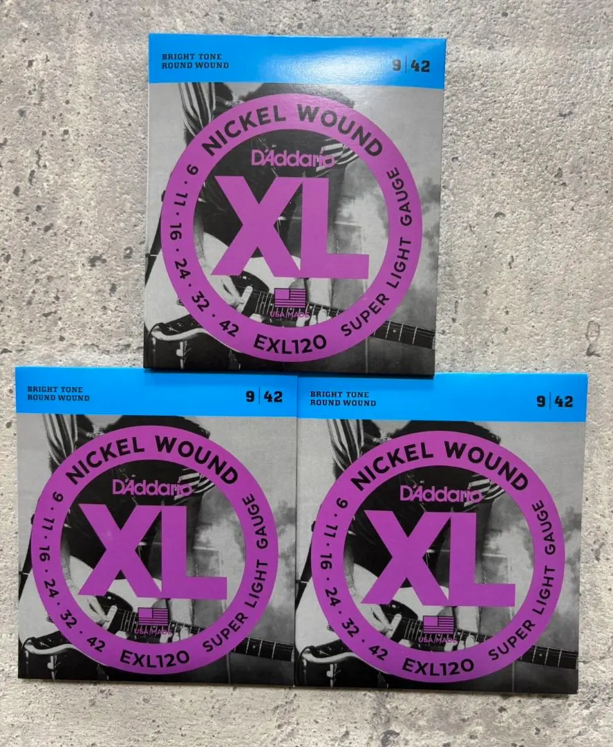 D'Addario EXL120 電吉他弦 9-42 三套 的縮圖