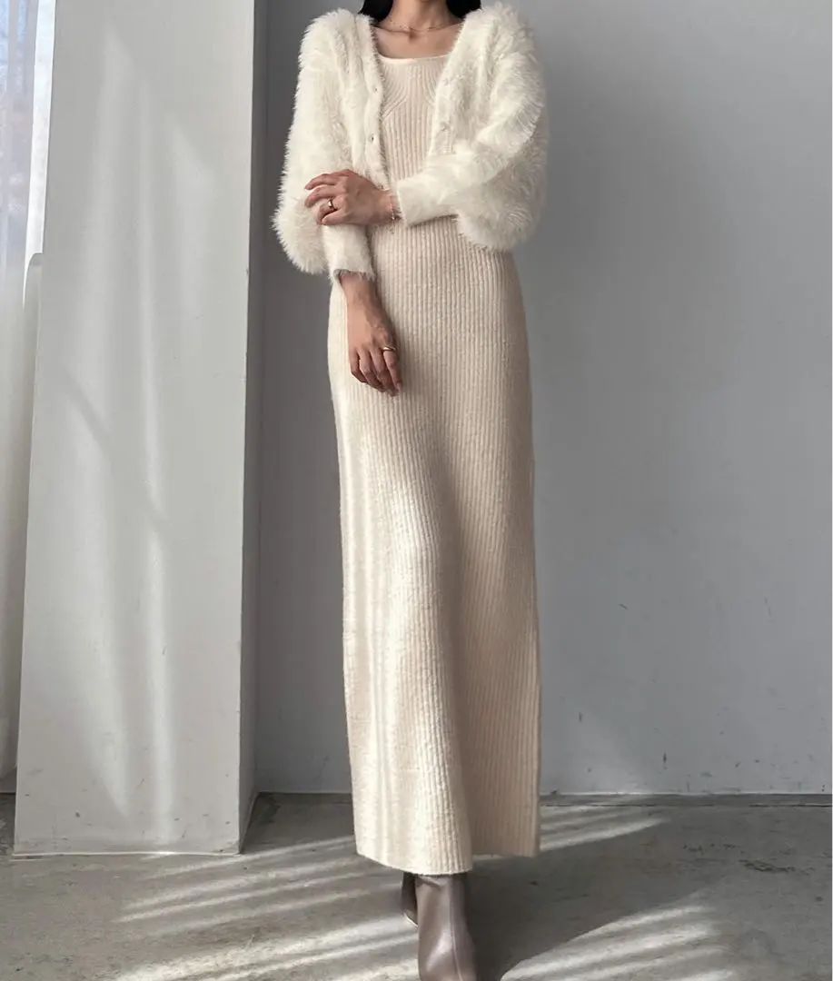 Thumbnail of louere Knit Cardigan & I-Line Knit Dress Set