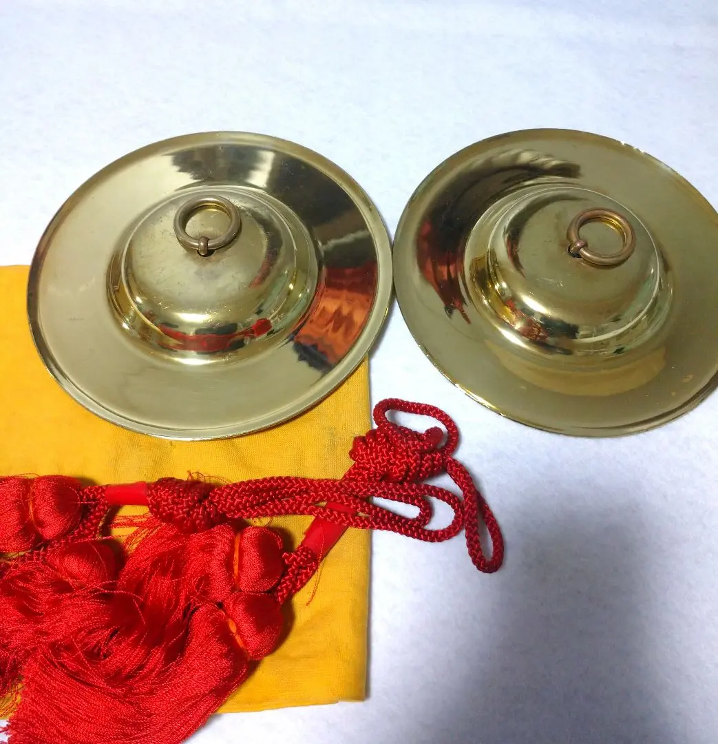 【中古品】チャンパ　4寸　直径12cm　重目　房付　チャッパ　手拍子　和楽器 imgrc0087449325.jpg