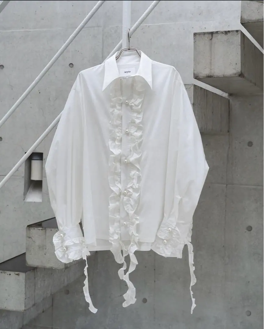 seyto ロングフリルビッグカラーシャツ seyto（セイト）の「Long frill big collar shirt / ロング