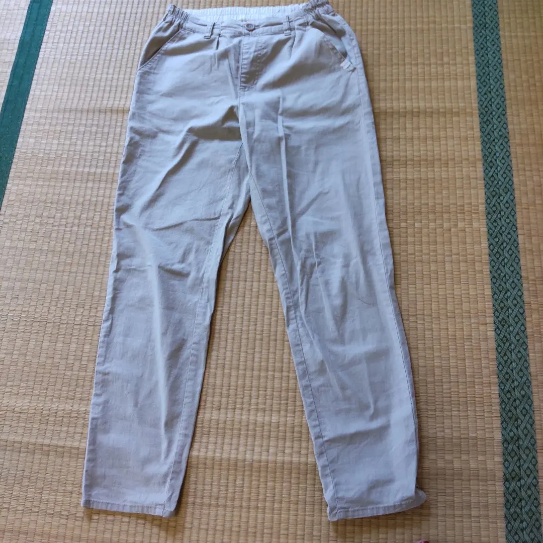 Thumbnail of Beige casual pants with elastic waist