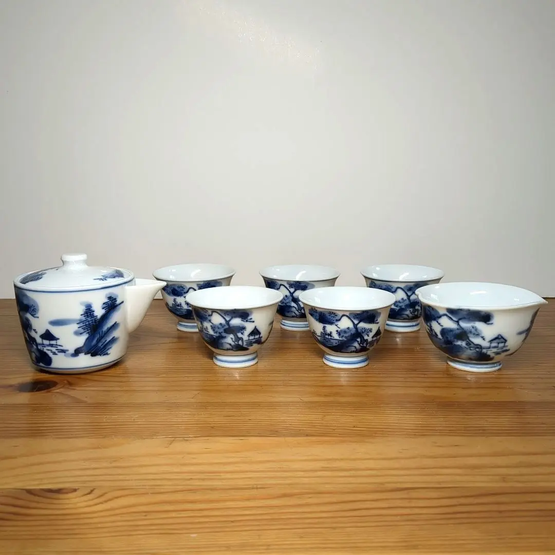 骨董品 煎茶器 湯呑 茶器 栄山 8客 セット Amazon.co.jp: 萩焼 煎茶揃天鵬山造 茶器セット 湯冷し 急須