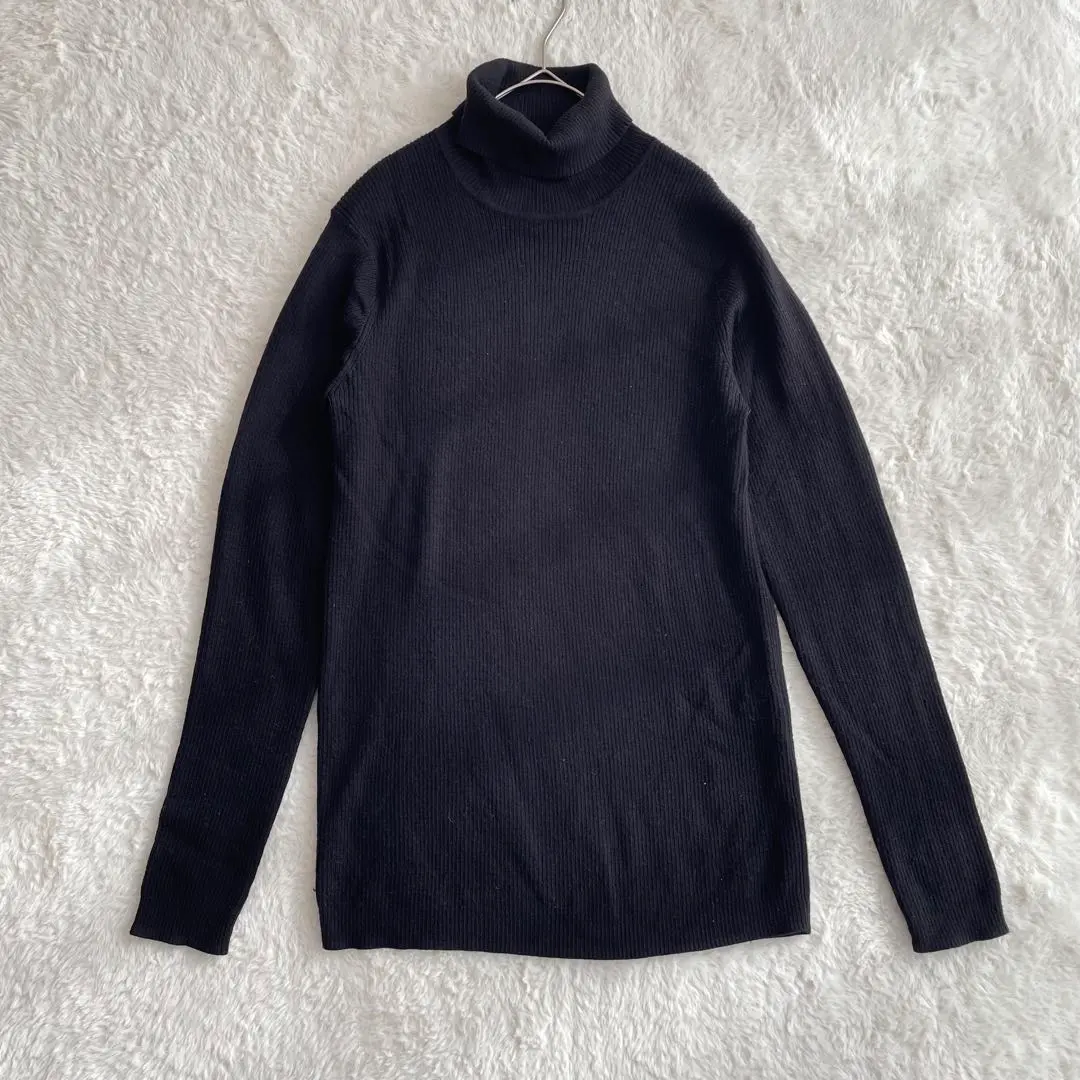 Thumbnail of MUJI Wool Knit Turtleneck Long Sleeve L Ribbed Cotton Blend Pullover