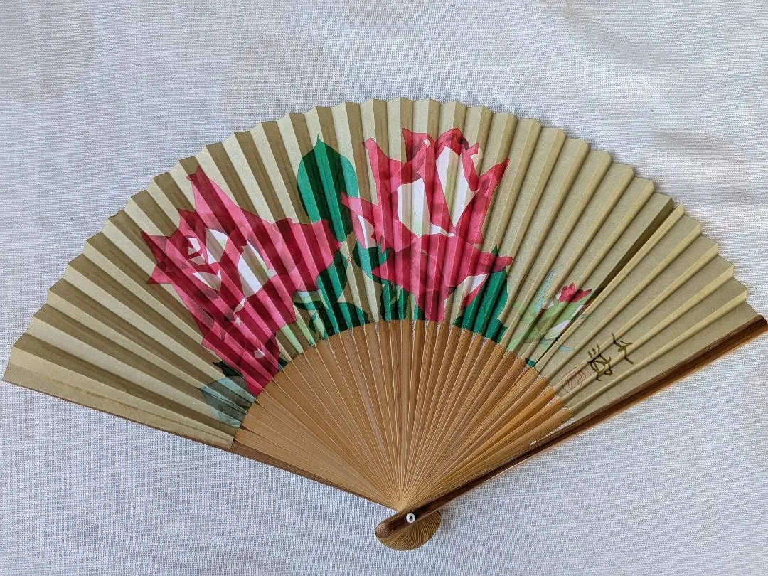 扇子  中島千波筆「菖蒲」 中島千波桜吹雪刺繍セット | Tamagawa Sensu（玉川扇子）の