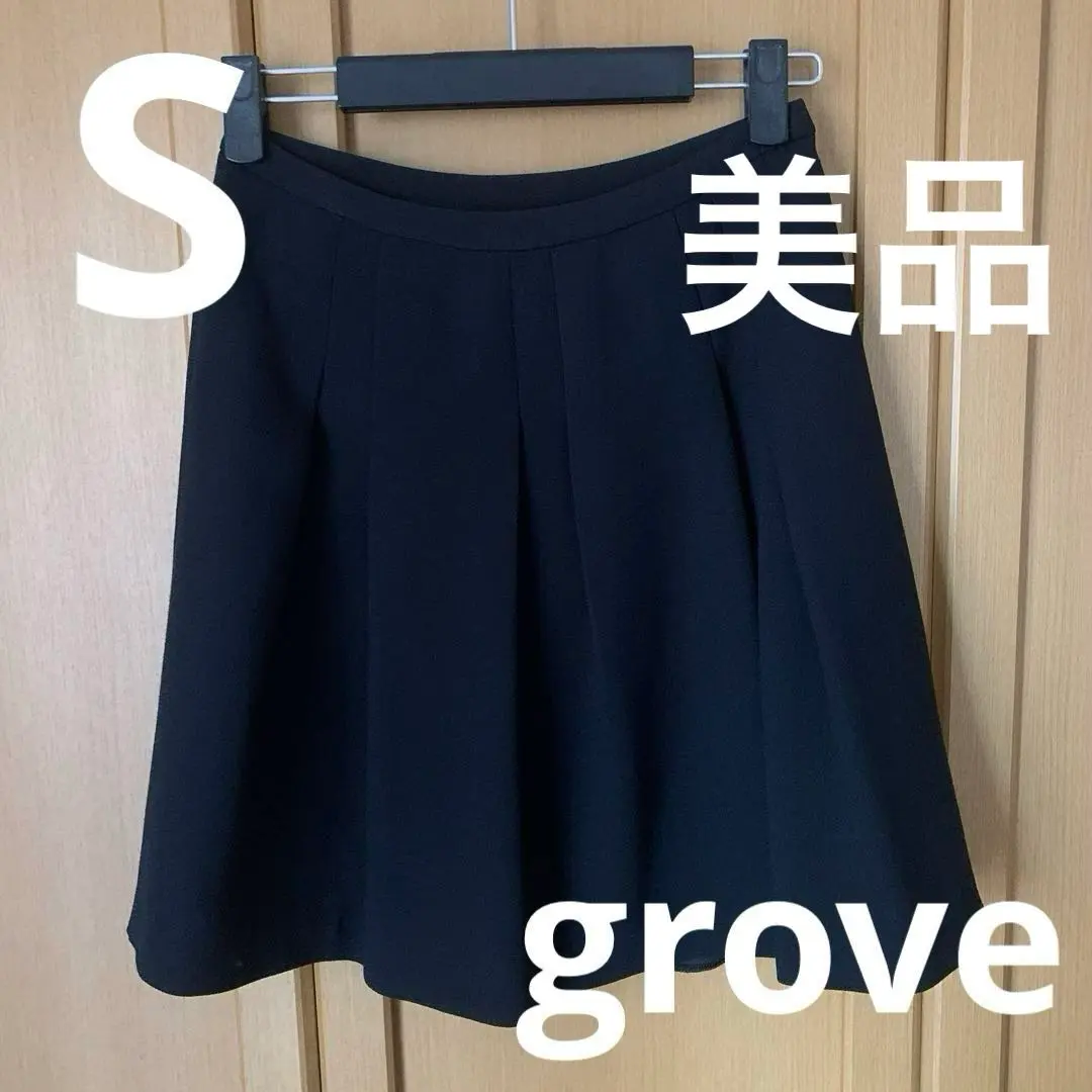 Thumbnail of 【Excellent Condition】grove Black S Flare Skirt Knee Length