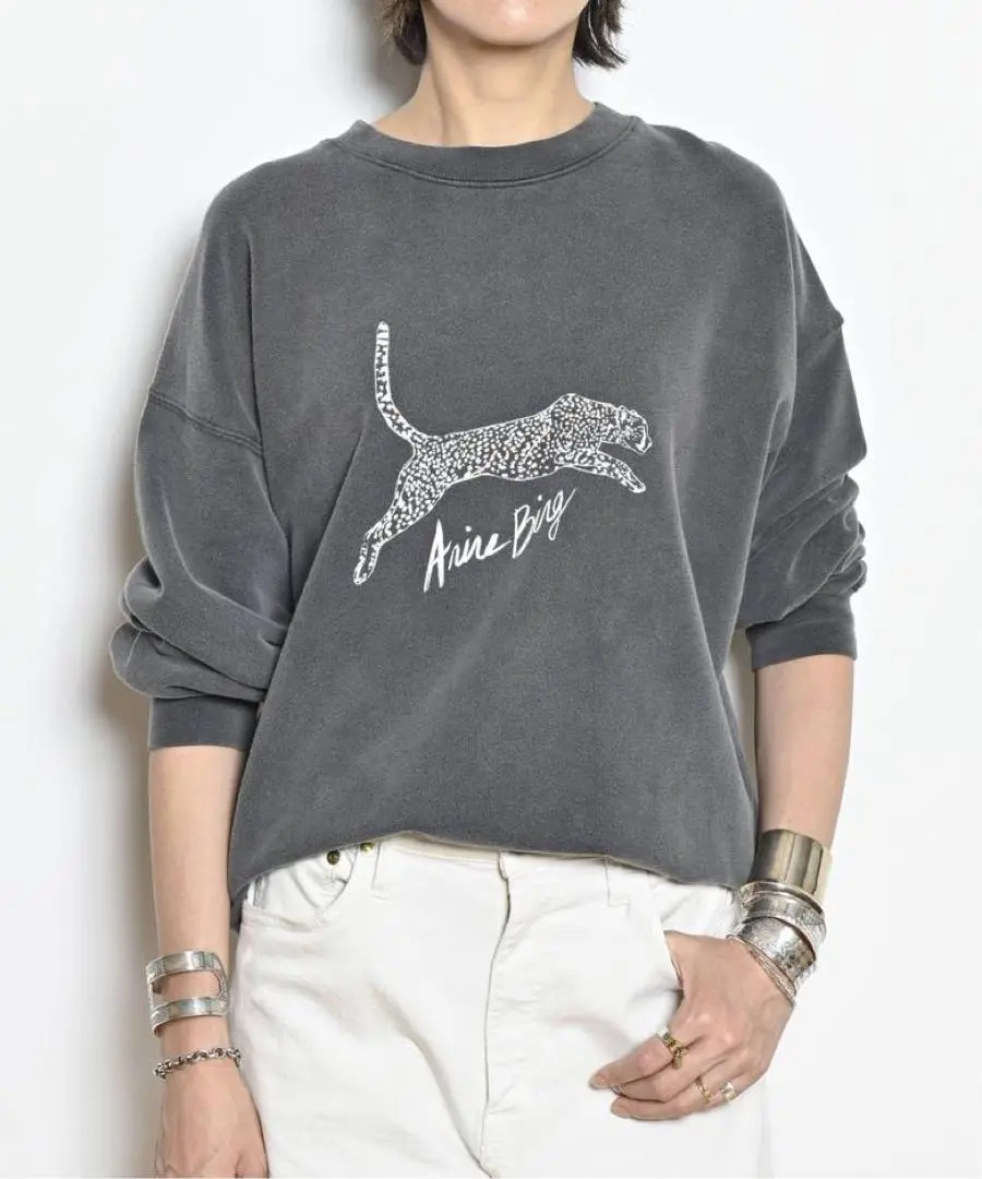 ANINE BING ロゴ入りホワイトスウェット ANINE BING Harvey logo-print Sweatshirt | Grey | FARFETCH