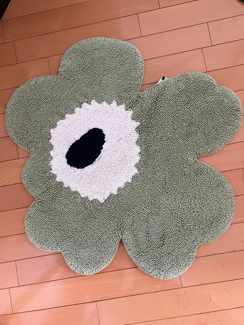 marimekko 花形バスマット グリーン 未使用品 マリメッコ バスマット 玄関マット ラグ グリーン