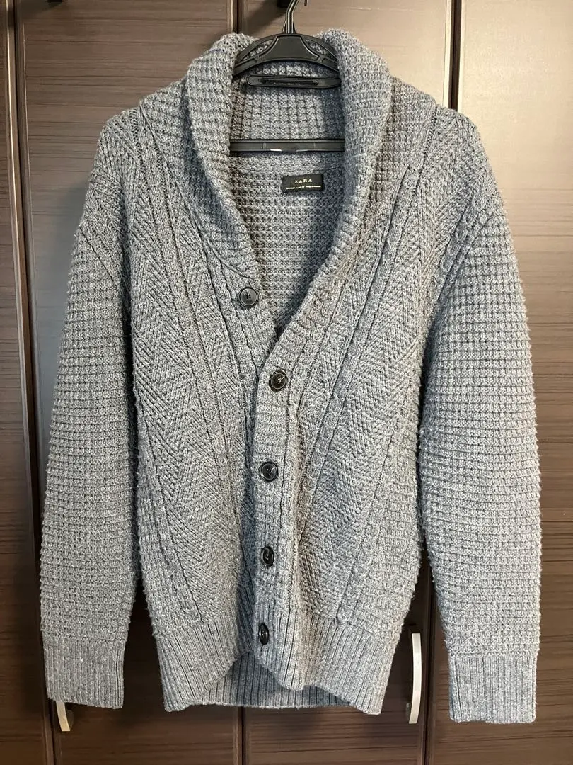 Thumbnail of ZARA Cable Knit Cardigan - Men's - Gray - Size M