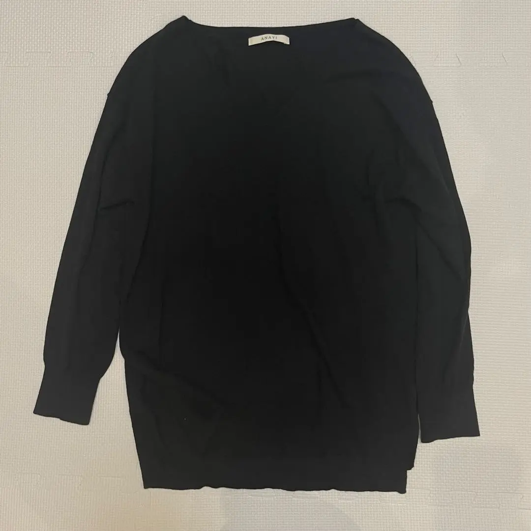 Thumbnail of Excellent condition ANAYI knit sweater, black, size 38, V-neck, simple, long sleeves, high quality
