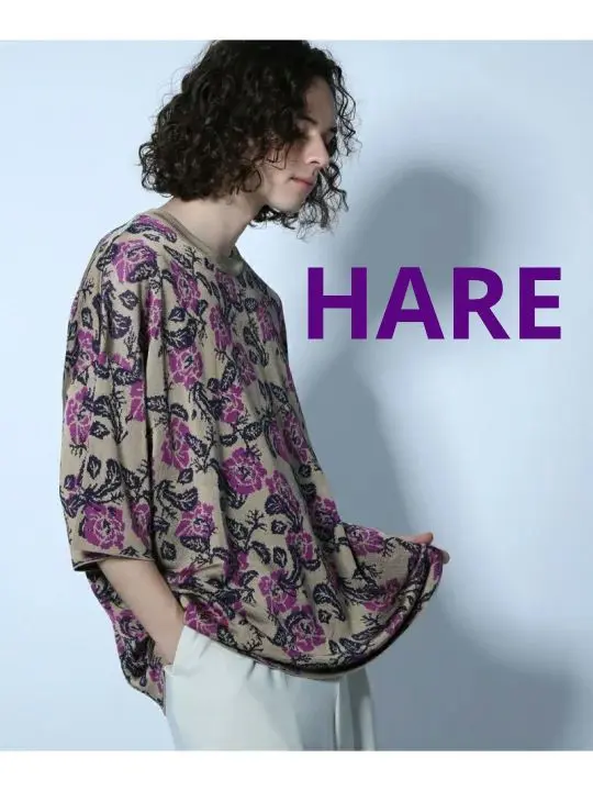 HARE ハレ 刺繍 花柄 デザイン 半袖 シャツ 人気 デザイン メンズ 韓国 HARE ハレ レトロフラワー刺繍シャツ 花柄 半袖シャツ オーバー