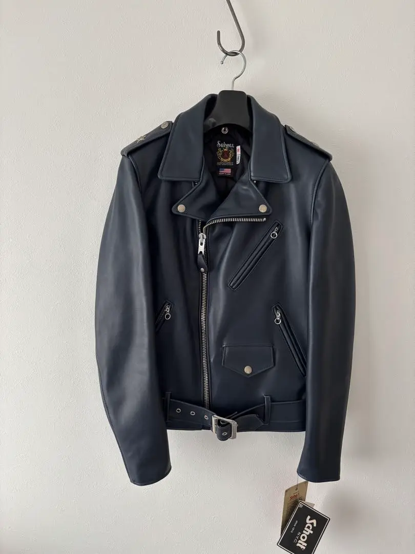 希少 Schott ライダースジャケット シングル ブルー ヴィンテージ M 希少 Schott ライダースジャケット シングル ブルー ヴィンテージ M