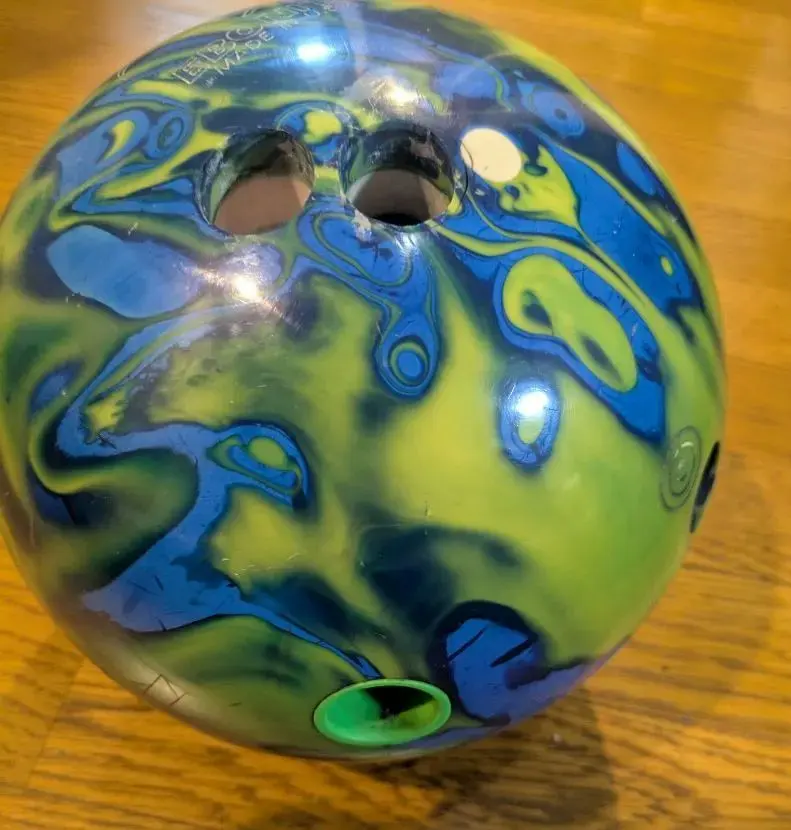 Thumbnail of Ebonite Mission X Bowling Ball, Teal/Green