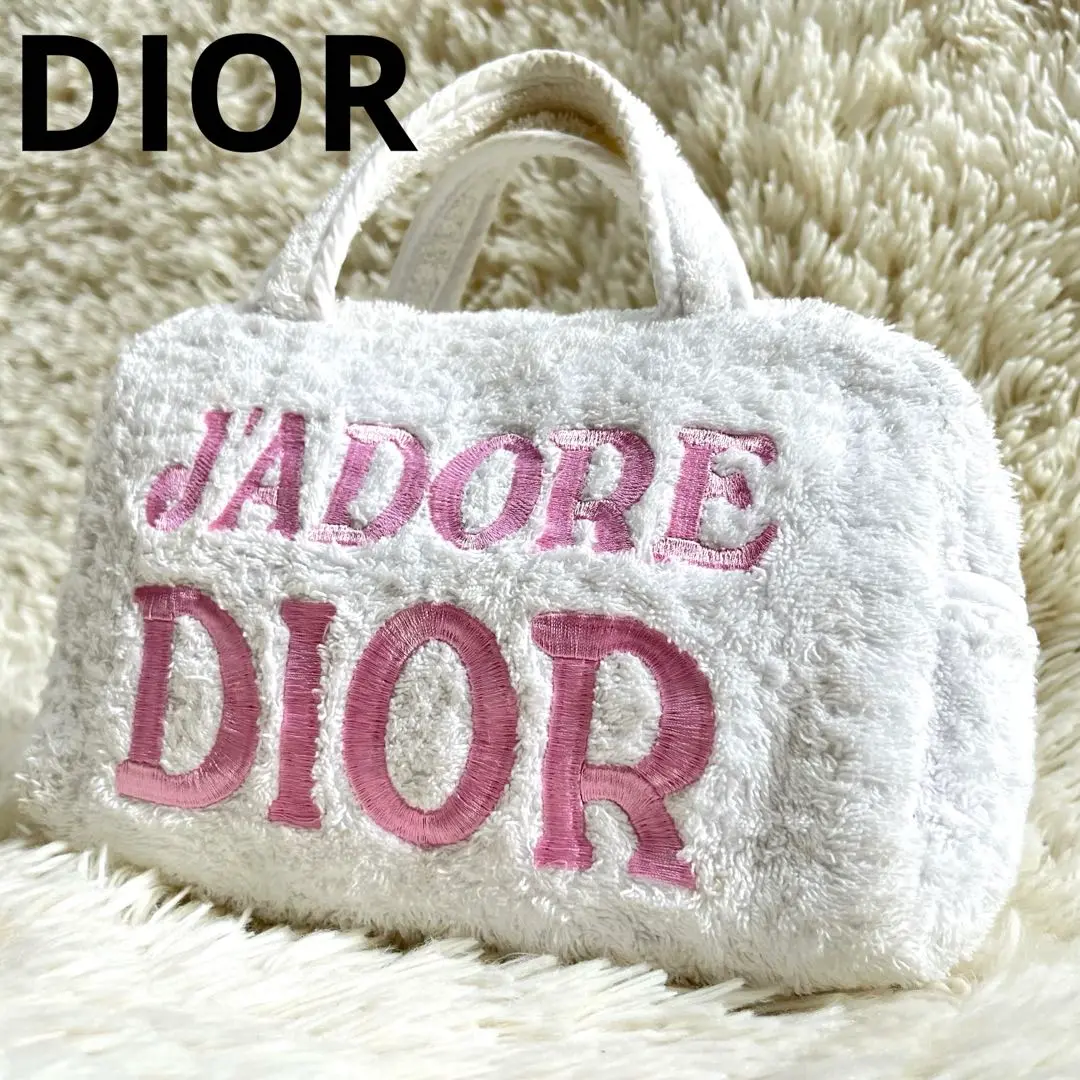 綺麗です Dior トロッター パイル生地 ピンク ハンドバック
