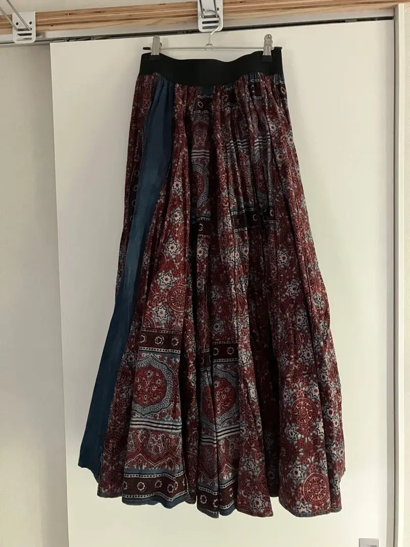 kannotextile カンノテキスタイル サリー40枚ハギフレアスカート kannotextile カンノテキスタイルサリー40枚ハギロングフレア