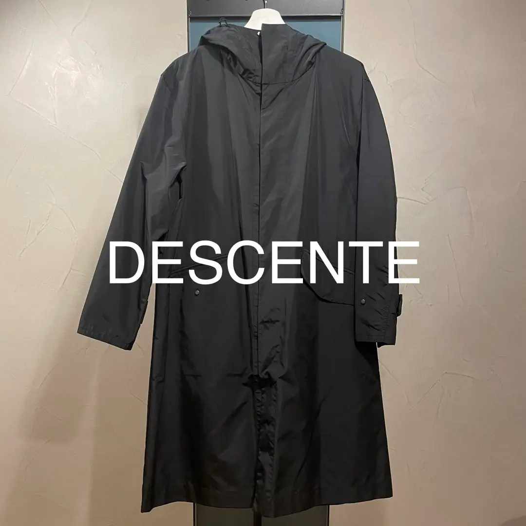 DESCENTE PAUSE フーデッド オーバーコート アウトドアコート DESCENTE PAUSE フーデッドコート (BLACK)