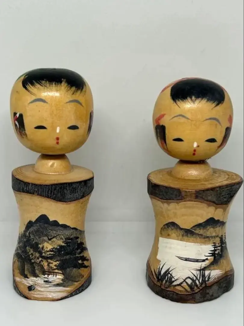 ★ 傳統木芥子 日本風景畫入 2個一套 ★ 手掌大小 的縮圖