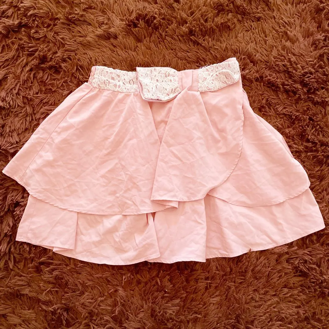 Thumbnail of Mini skirt, ribbon, lace, flared, dusty pink, O