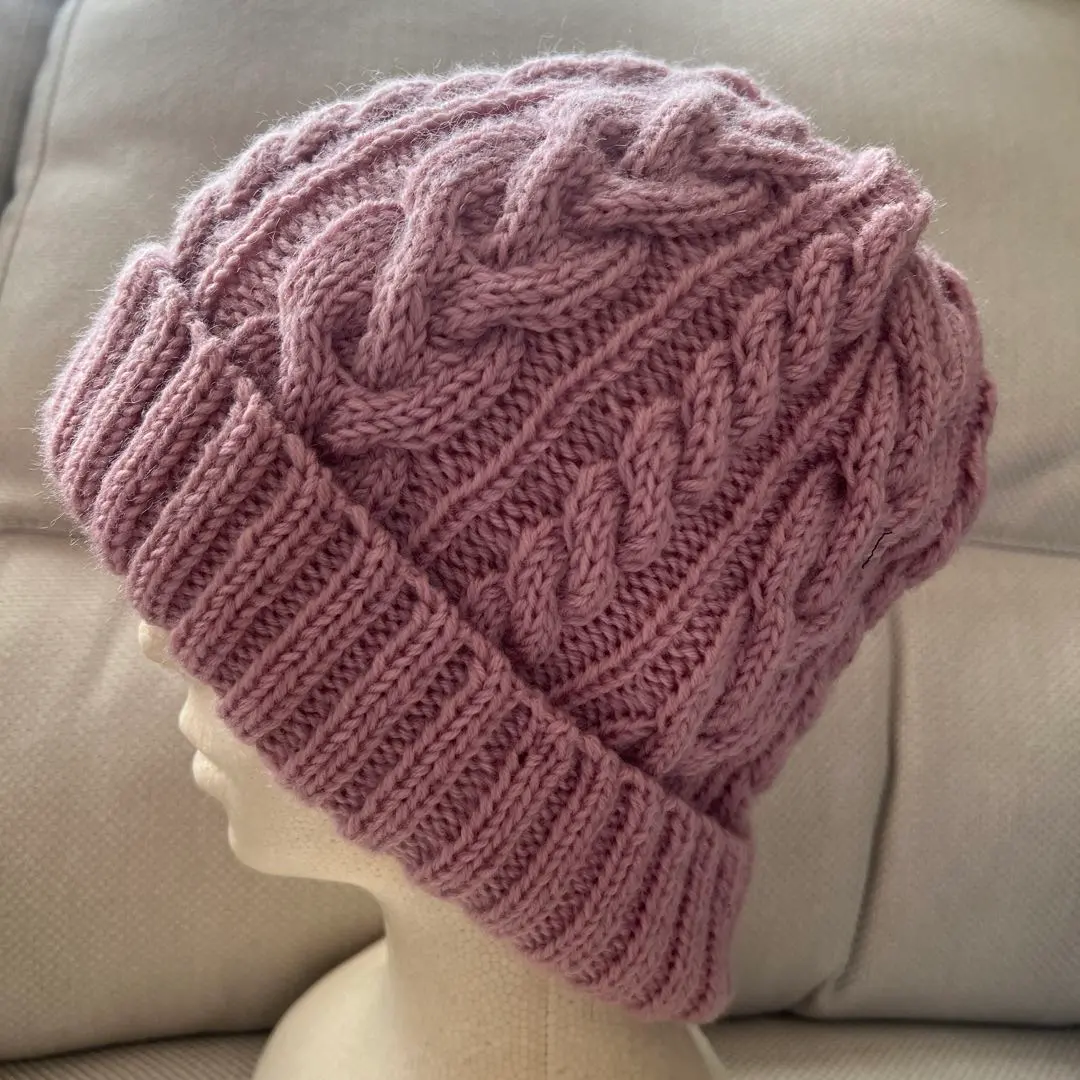含運費1600日圓！溫暖♡可愛♡莓粉色♡手工製作♡針織帽！ 的縮圖