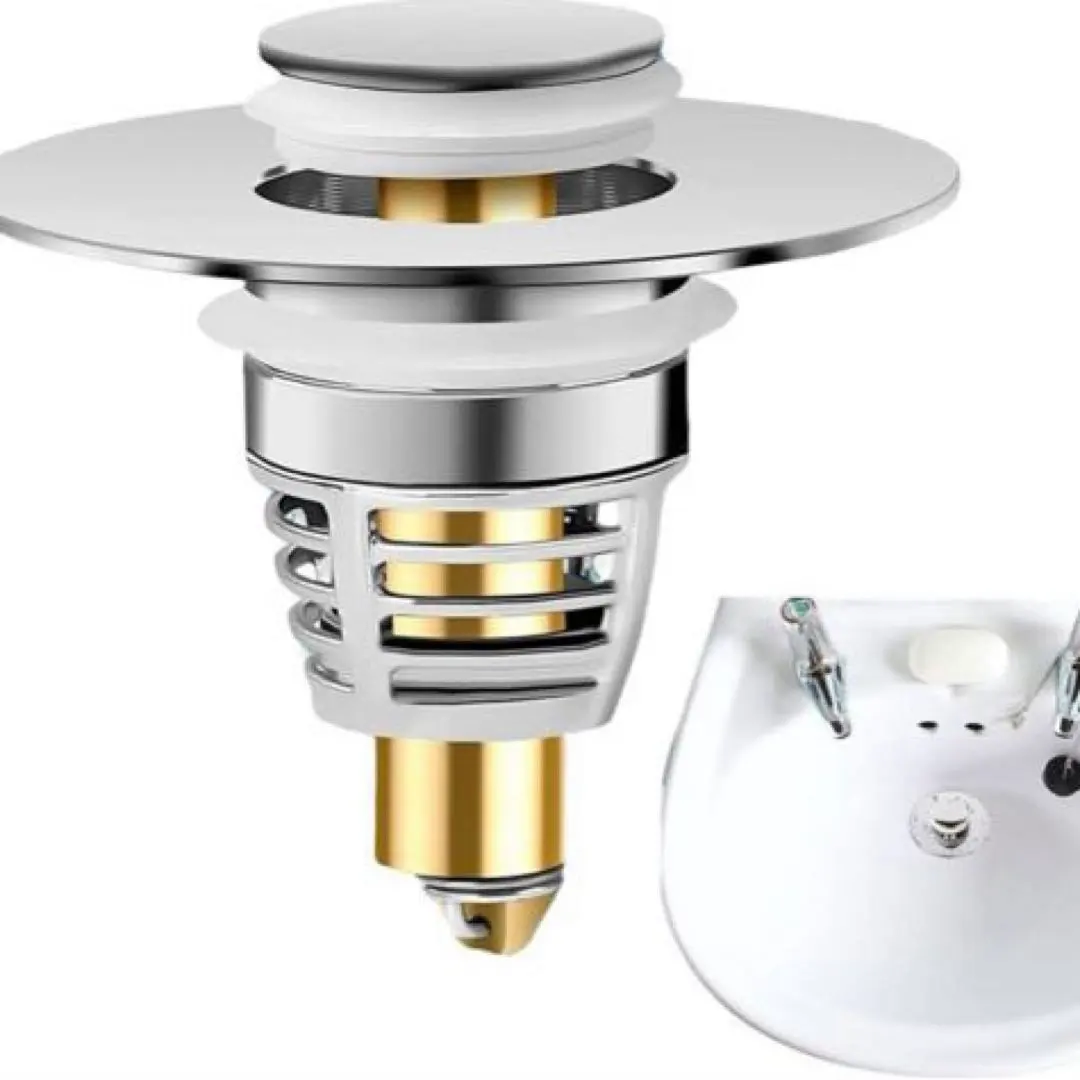 Thumbnail of Bathroom sink pop-up drain strainer, clog prevention, drain plug, drain outlet, drain