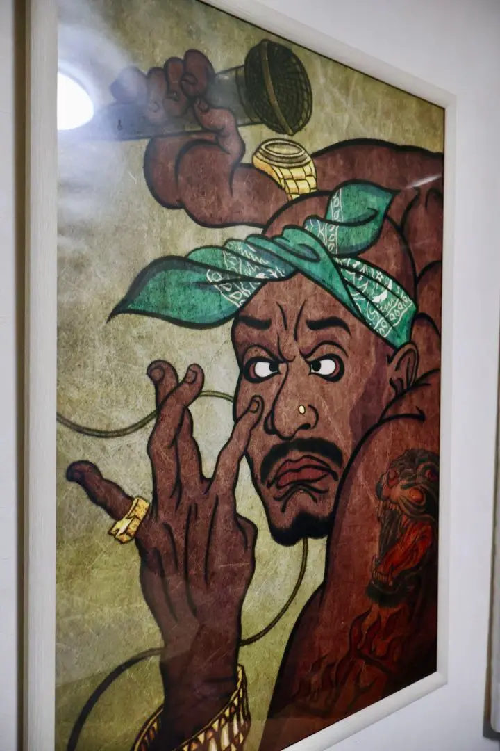 RAP MADE ヒップホップポスター ビギー 浮世絵風 額縁付き RAP MADE ヒップホップポスター ビギー 浮世絵風-(新品未使用)