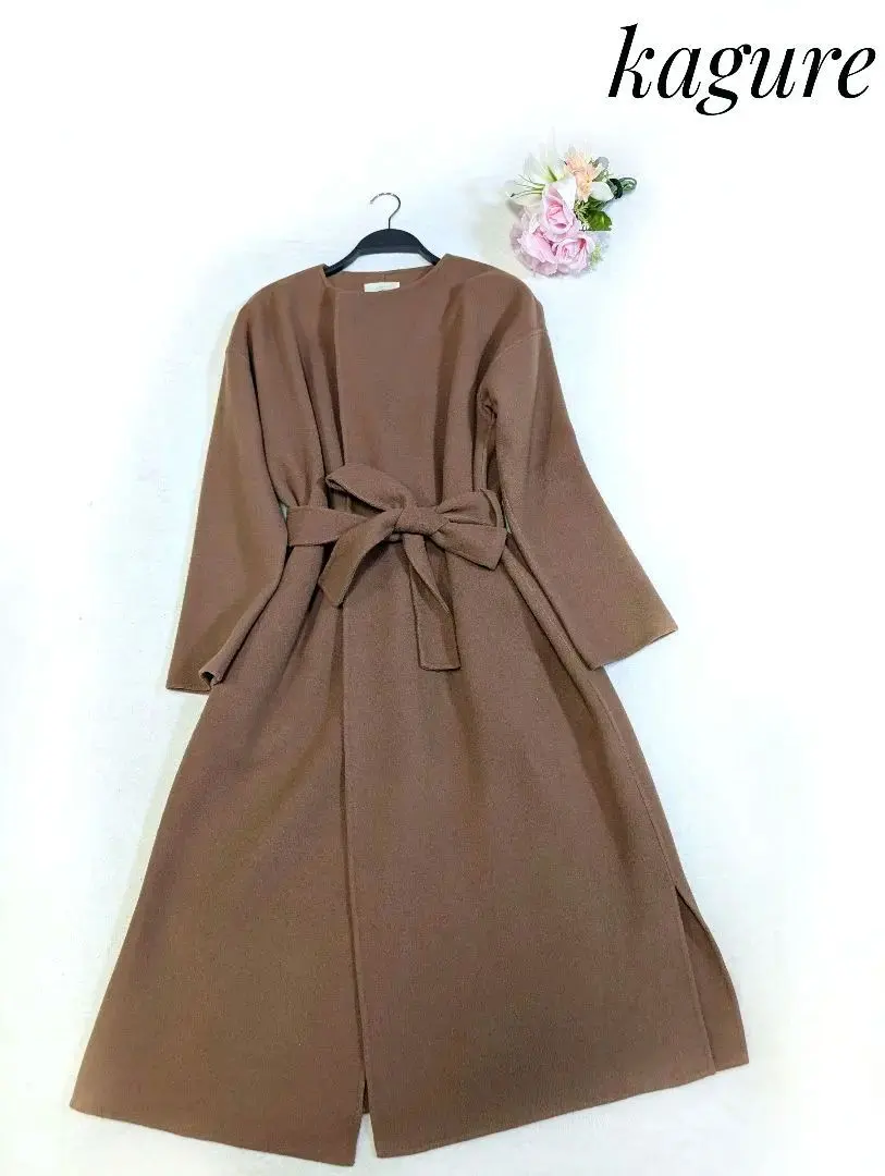Thumbnail of Kagure Wool Gown Coat Long Brown Cardigan