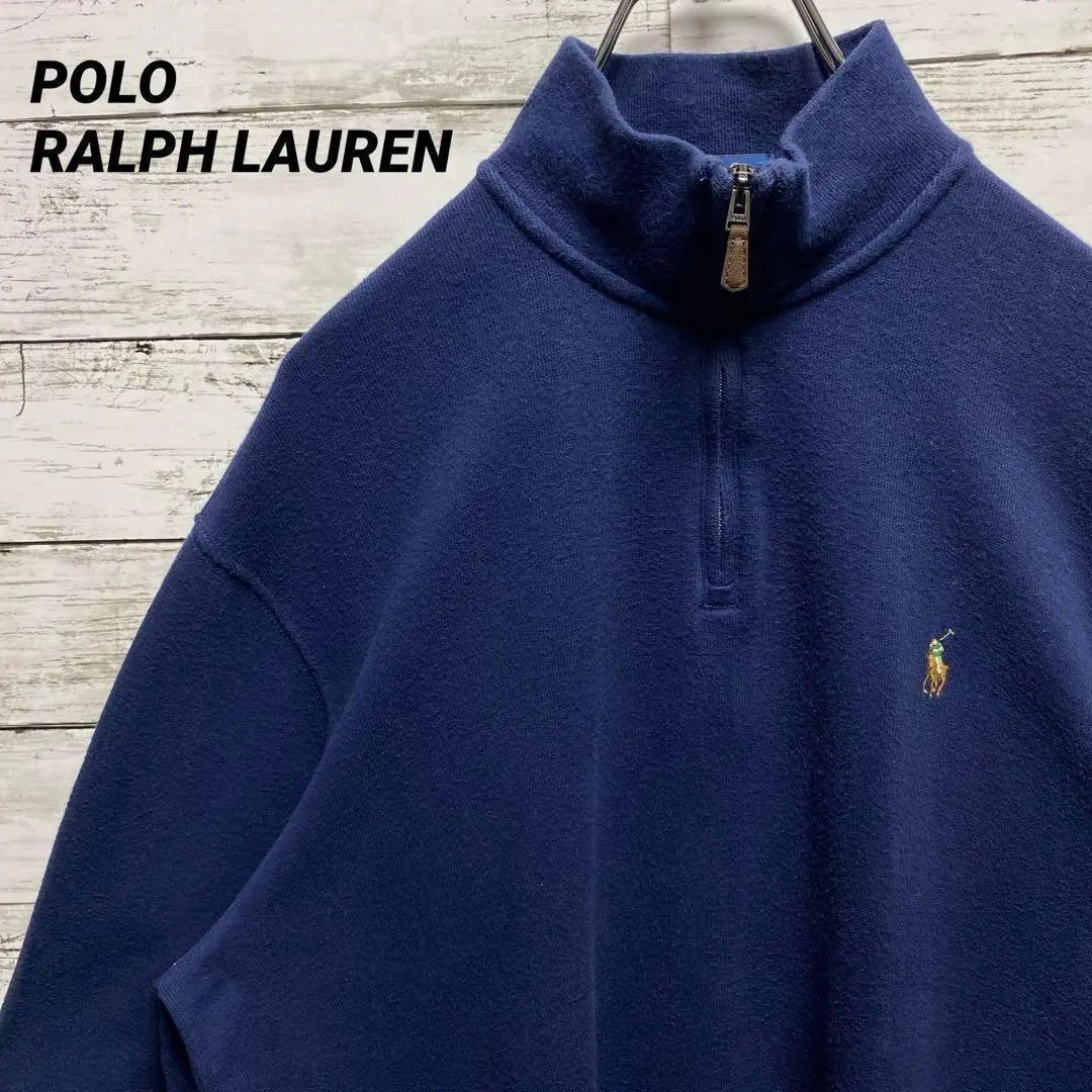 S94a【人氣L碼】POLO RALPH LAUREN 刺繡LOGO 半拉鍊 運動衫 的縮圖