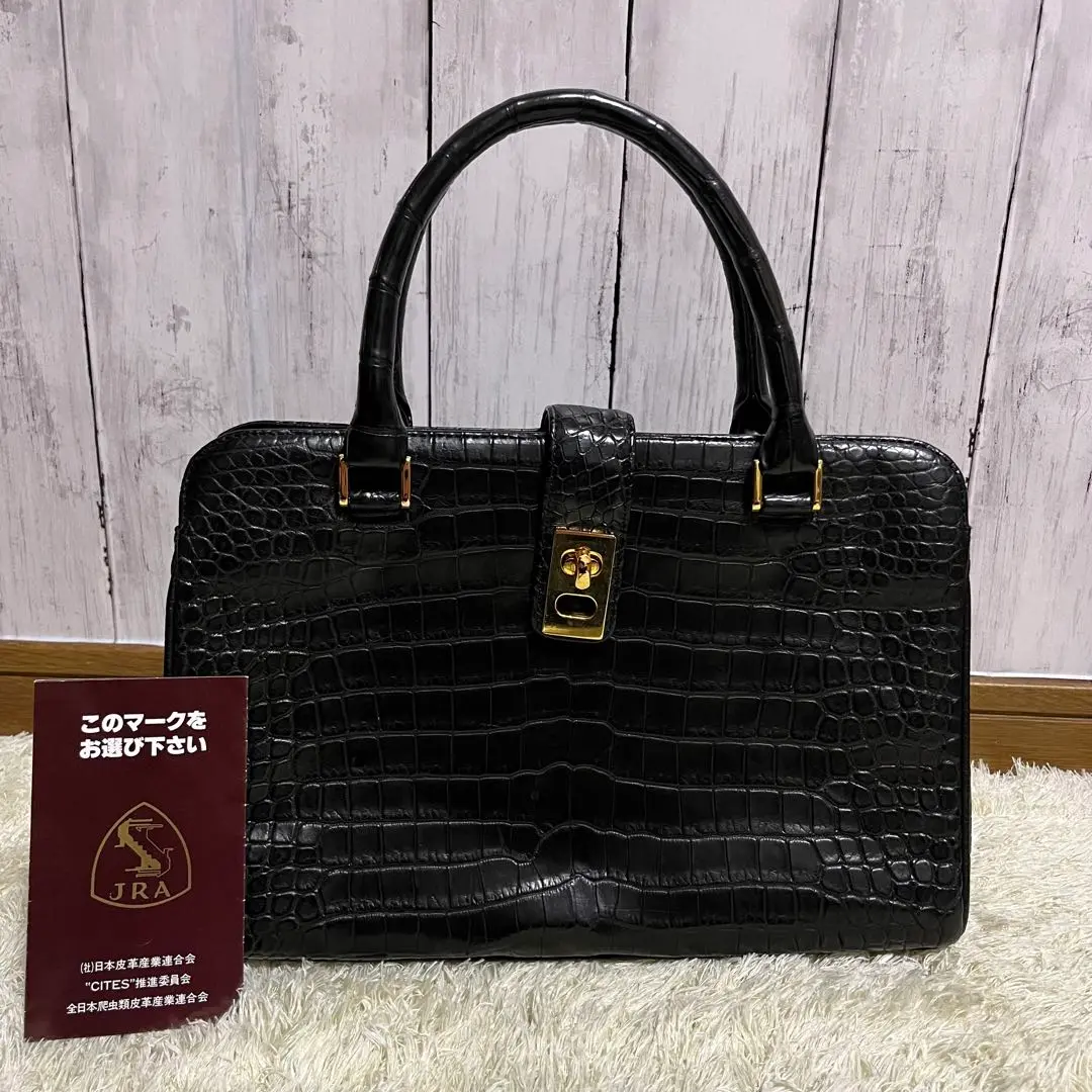 【極美品✨】グレ クロコダイル ハンドバッグ JRA 黒 本革 レザー 2025年最新】JRA クロコ GRESの人気アイテム - メルカリ