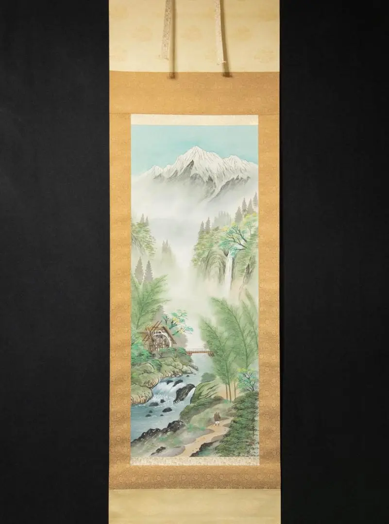 掛け軸 月峰 『 松鶴 』 絹本 希少 軸装 茶道具 掛軸 美品 です。 掛け軸 月峰 『 松鶴 』 絹本 希少 軸装 茶道具 掛軸 美品 です