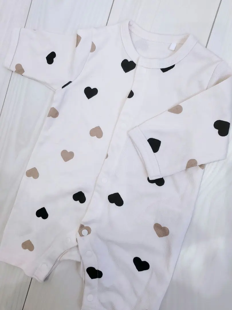 Thumbnail of Heart Pattern Rompers Long Sleeve 50-60 Newborn