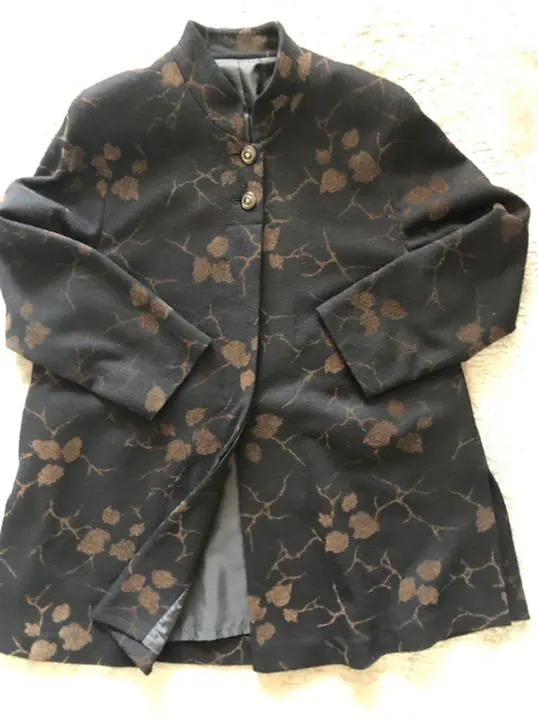 Thumbnail of Vintage stand collar patterned coat