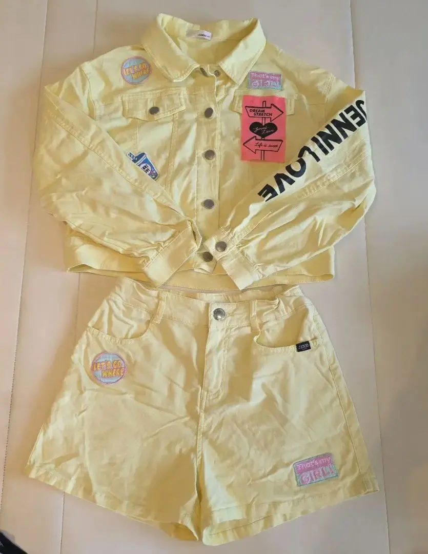 JINNIN 150～160 夾克套裝 短褲 黃色 的縮圖