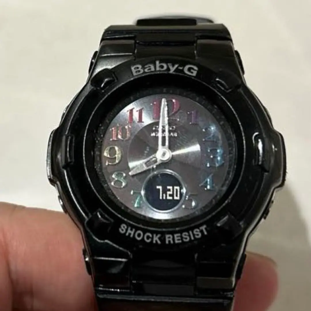 CASIO Baby-G BGA-1110 電波ソーラー中古品　ブラック Baby-G - カシオ Baby-G BGA-1110-1BJF 電波ソーラーの通販 by