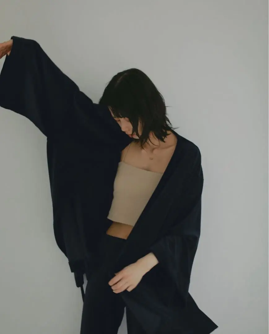 MUUET ミュエット　コットン　シアートップス　藍染　未使用 MUUET ミュエットコットンシアートップス藍染未使用