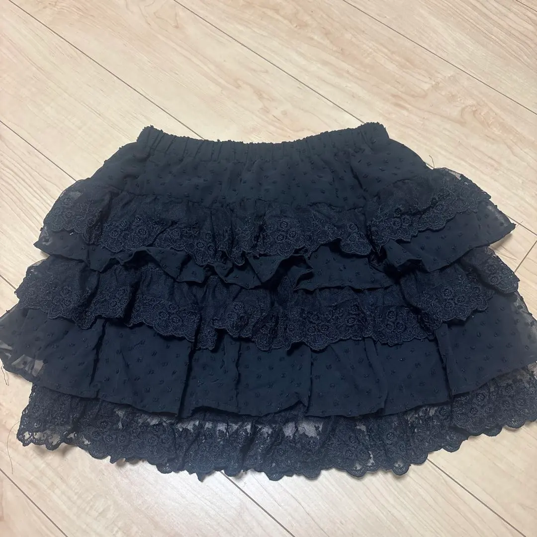 Thumbnail of Black frill mini skirt, girl's, Sizni Look