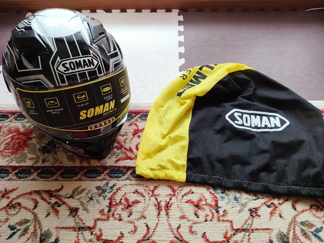 SOMAN フルフェイスヘルメット XXLサイズ マットブラック SOMAN フルフェイスヘルメット XXLサイズ マットブラック