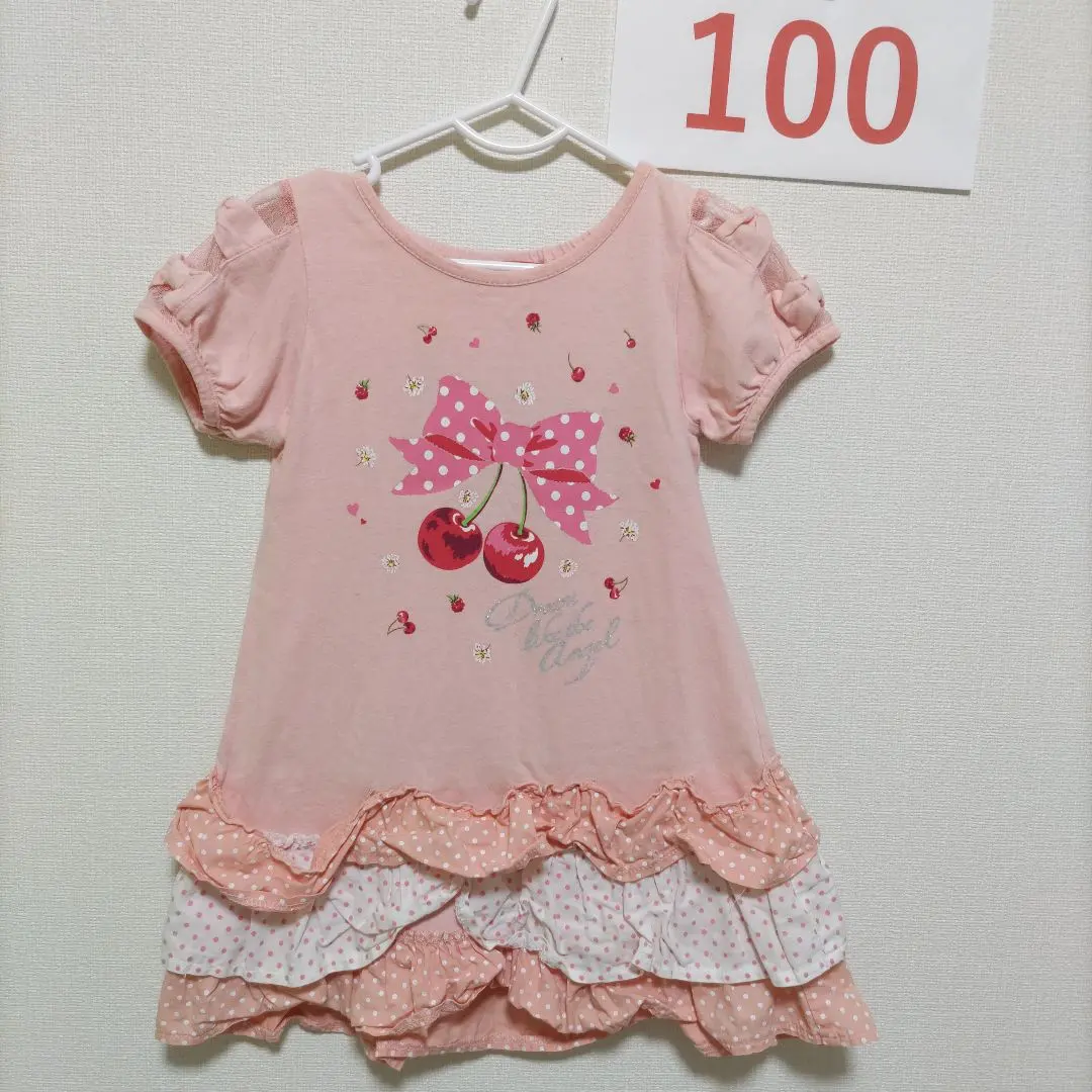 Thumbnail of ☆ Pink Cherry Pattern Frill Dress 100cm