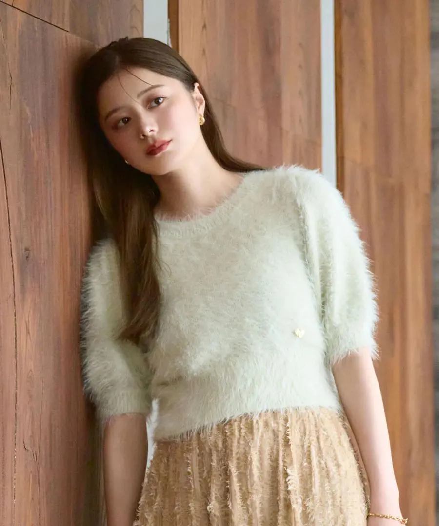 【新品】JILL by JILL STUART 心形飾牌羽毛針織衫 的縮圖