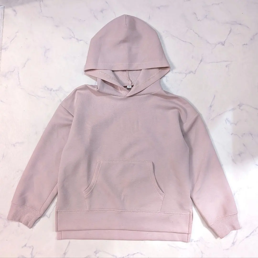 女童 灰粉色 連帽衫 130cm 的縮圖