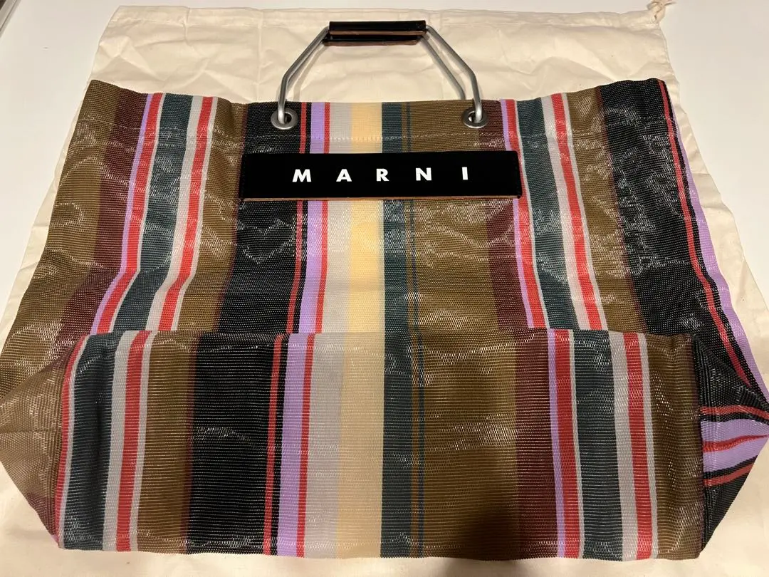 御専用♡マルニ　marni ストライプ　新品未使用　キャラメルブラウン 2025年最新】marni ストライプバッグ キャラメルブラウンの人気