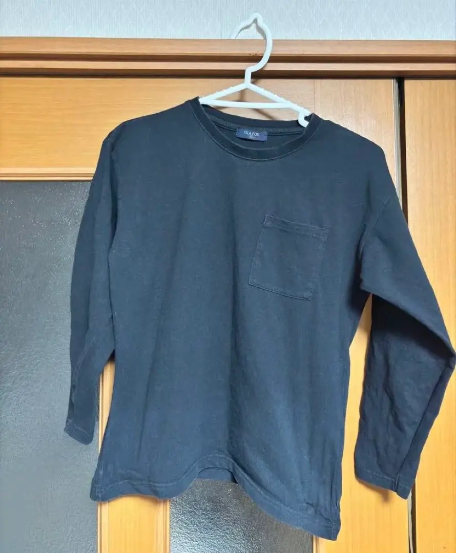 Thumbnail of GLAZOS Black Long Sleeve Cut-and-Sewn Shirt, 150cm