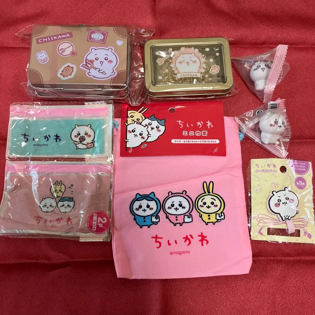 Thumbnail of Chikawa Mini Letter Set in a Can, Can Clips, Drawstring Pouch, Cord Holder, Figure