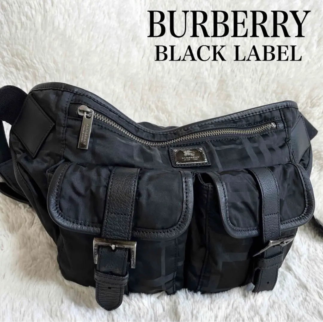 【美品】Burberry Black Label ウエストポーチ BURBERRY BLACK LABEL 新品同様 バーバリーブラックレーベル