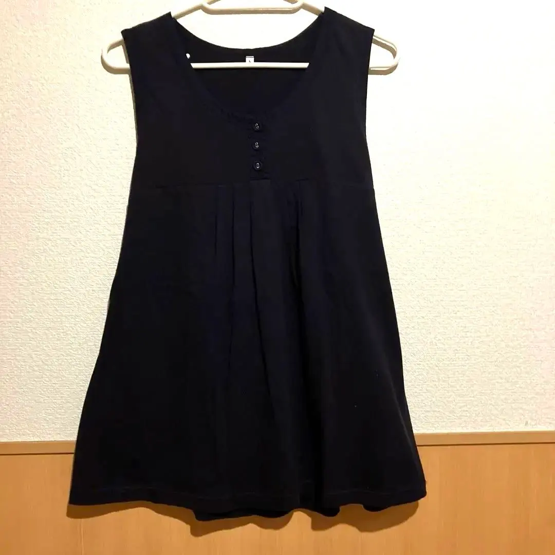 無印良品 藏青色 背心 附蝴蝶結 M 的縮圖