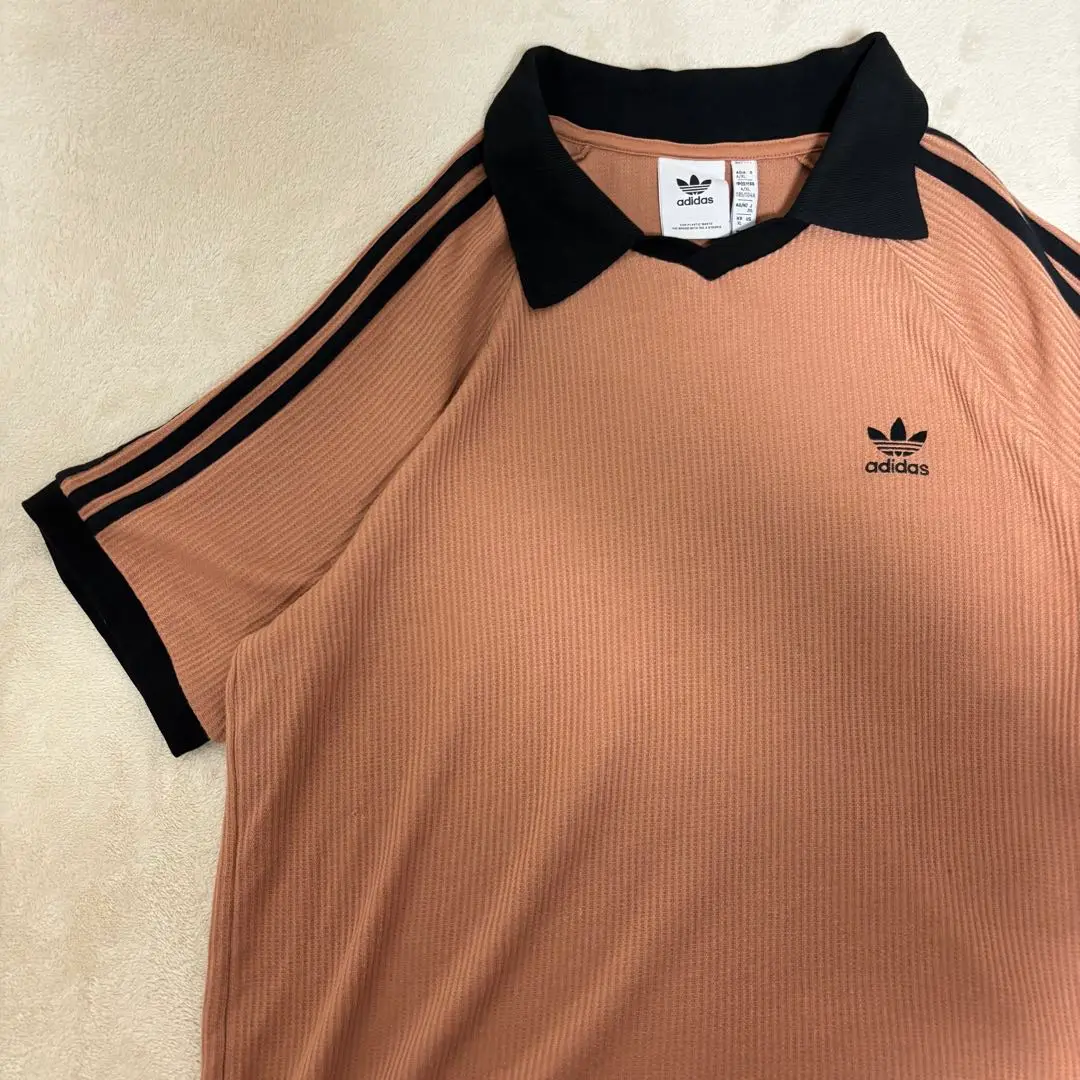 正規品　アディダス　ワッフル ポロ　シャツ　半袖　S　ブラウン　茶　完売品　新品 正規品 アディダス ワッフル ポロ シャツ 半袖 S ブラウン 茶