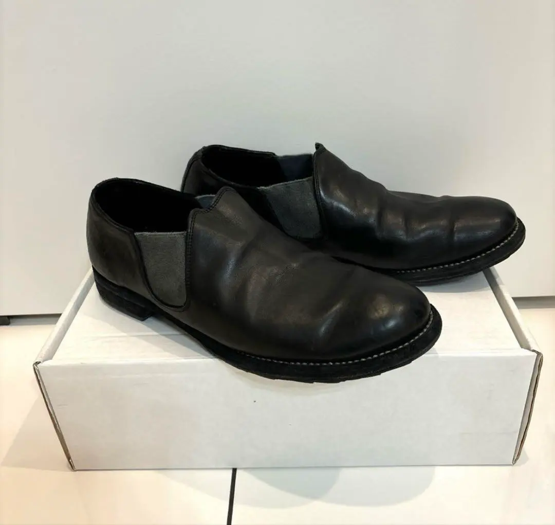 GUIDI 9088 ブラック短靴 Guidi GUIDI 9088 Square-toe Horse Leather Back-zip Ankle
