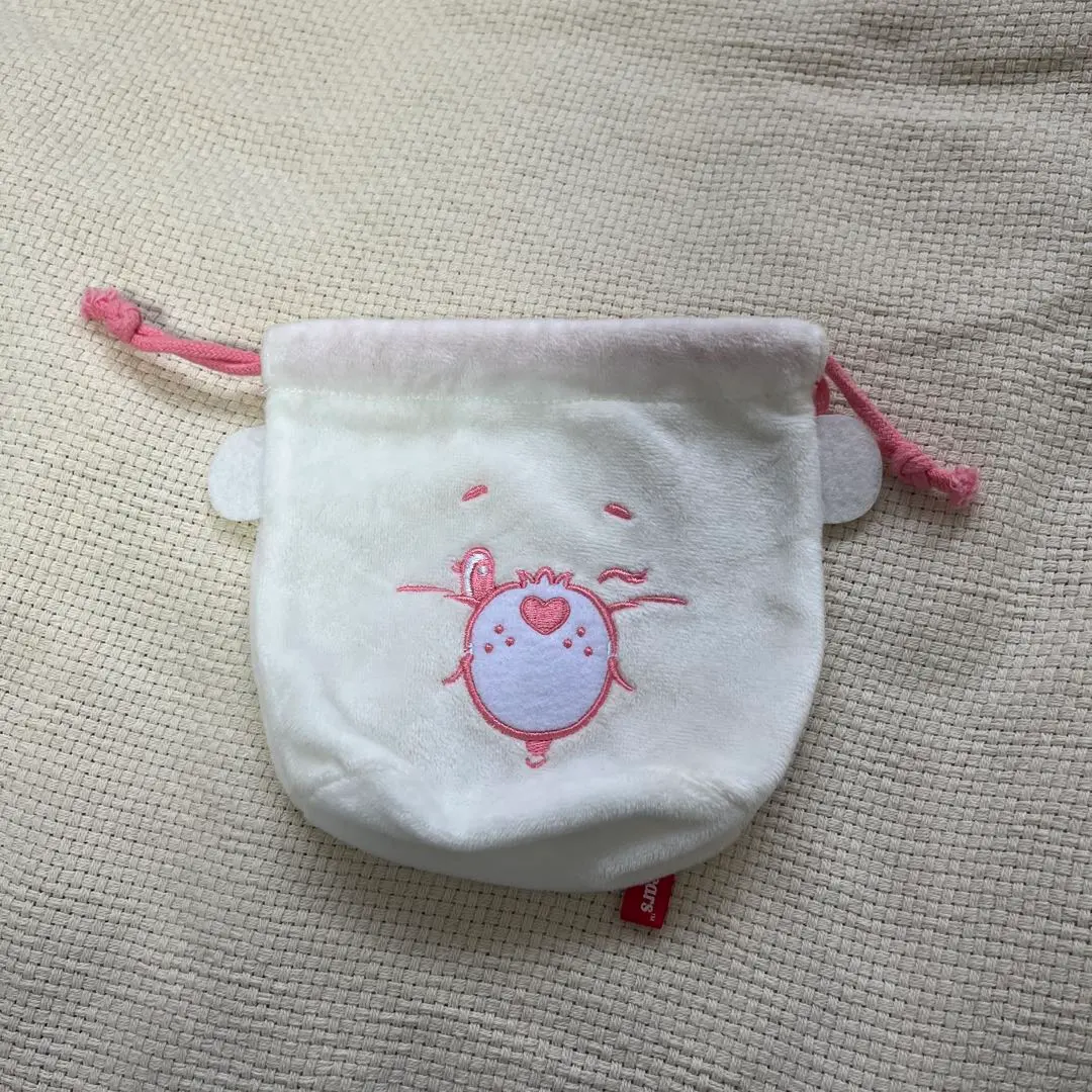 Thumbnail of Care Bears Fluffy Face Drawstring Pouch - White - Gashapon